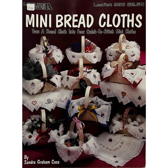 VTG Leisure Arts Cross Stitch Design Book-MINI BREAD CLOTHS - Picture 1 of 3